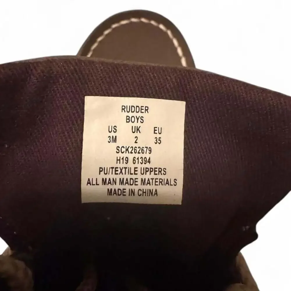 Sperry Rudder Boys Brown Lace-Up Boots Size 3